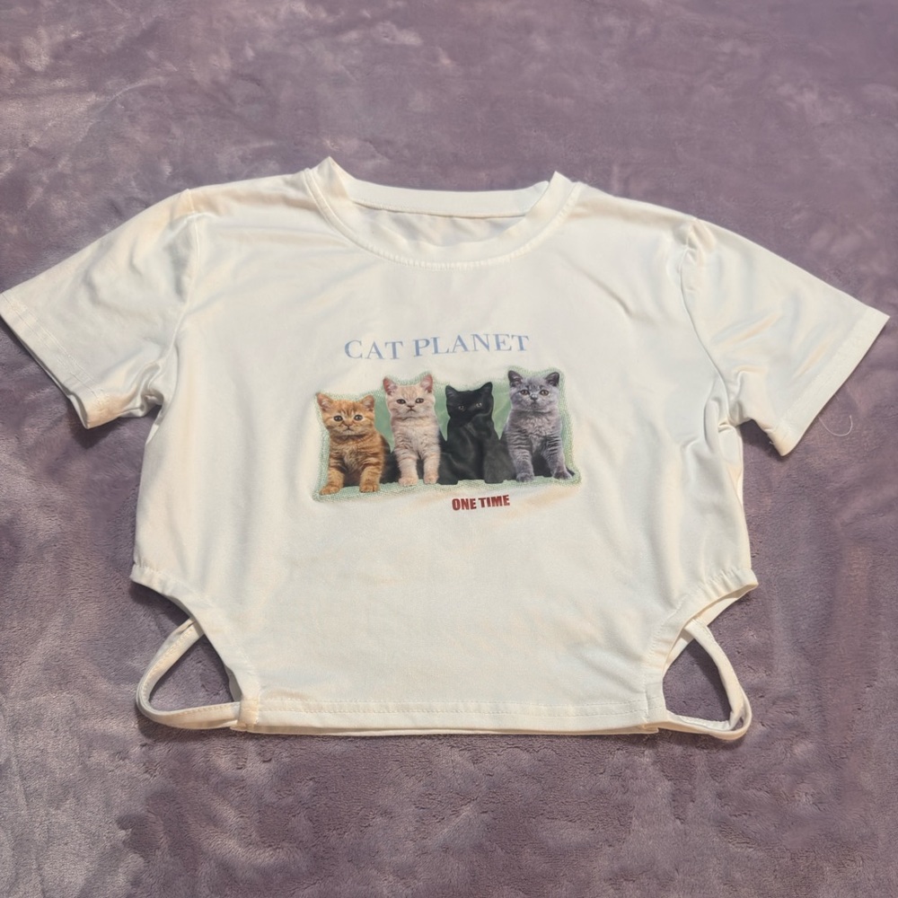 Cat Planet Graphic Tee for Cats - White